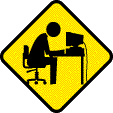 Icon of user smashing their head on a desktop computer.